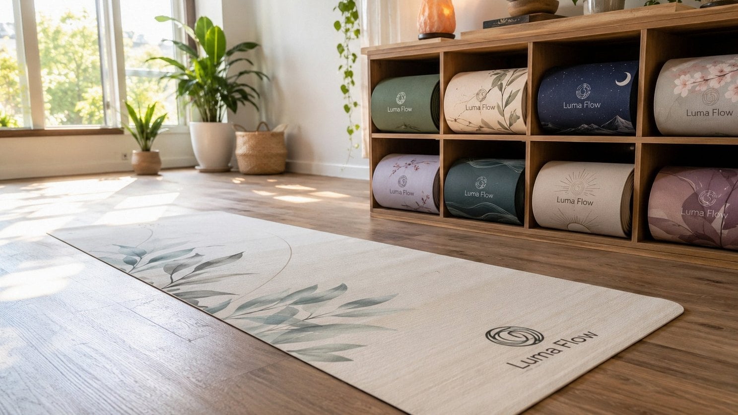 Custom printed yoga mats with logo