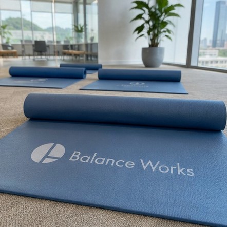 Customized yoga mats for corporate wellness